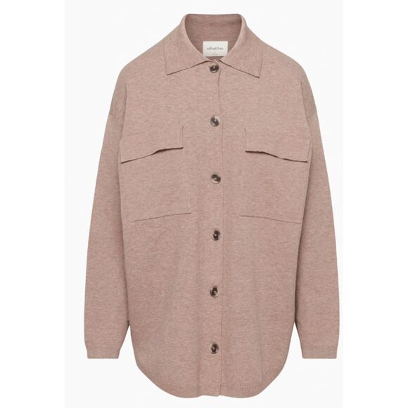 Aritzia Wilfred Free Ronnie Shirt Jacket Heather Oatmeal - Picture 2 of 7